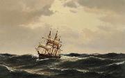 Carl Bille A ship in stormy waters china oil painting artist